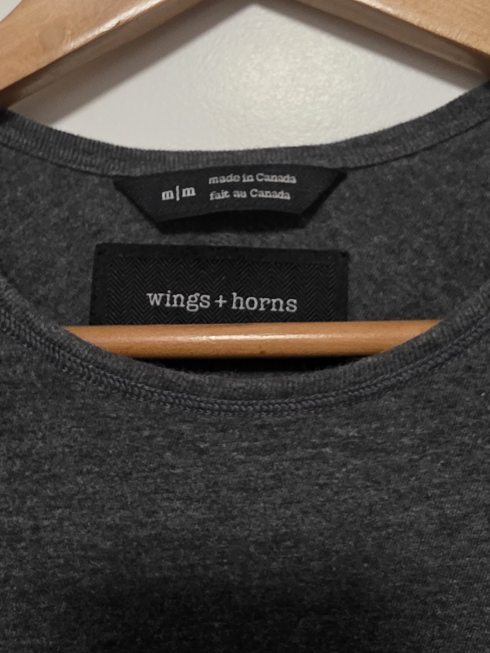 Wings + Horns Men's Short-Sleeve Crew Tee - Charcoal Gray - Picture 3 of 6